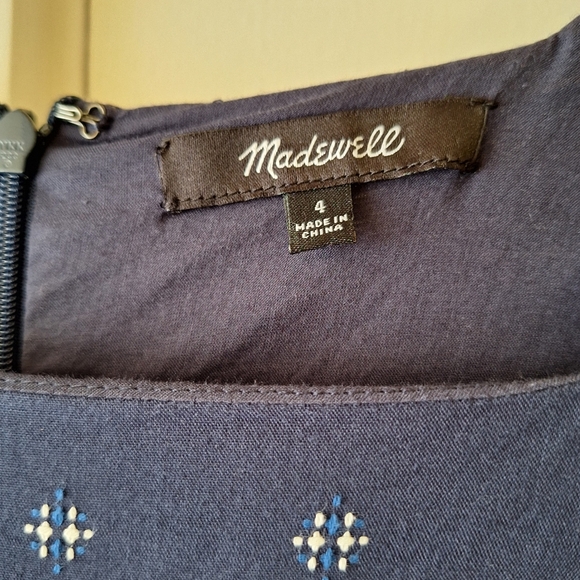 Madewell Square-Neck Puff Sleeve Babydoll Dress Woman Size 4 - Picture 9 of 16